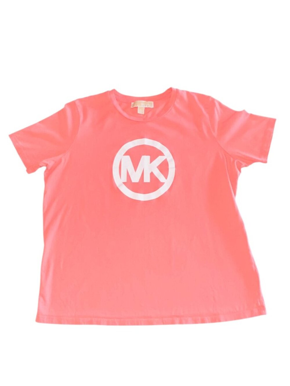 Michael Kors MK Graphic Logo Coral Short Sleeve T-shirt Womens Large